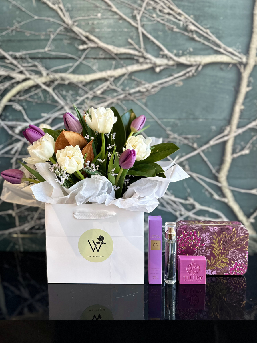 Tulip Treats Mother's Day Gift Bundle-Local NZ Florist -The Wild Rose | Nationwide delivery, Free for orders over $100 | Flower Delivery Auckland