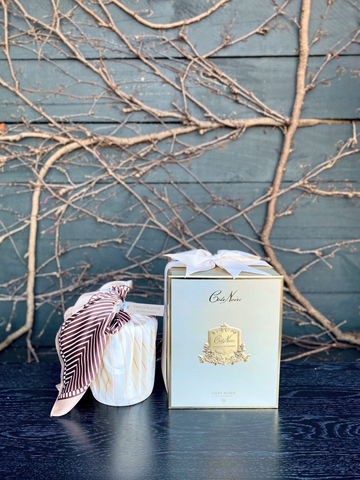 Côte Noire Herringbone Vanilla Candle & Scarf-Local NZ Florist -The Wild Rose | Nationwide delivery, Free for orders over $100 | Flower Delivery Auckland