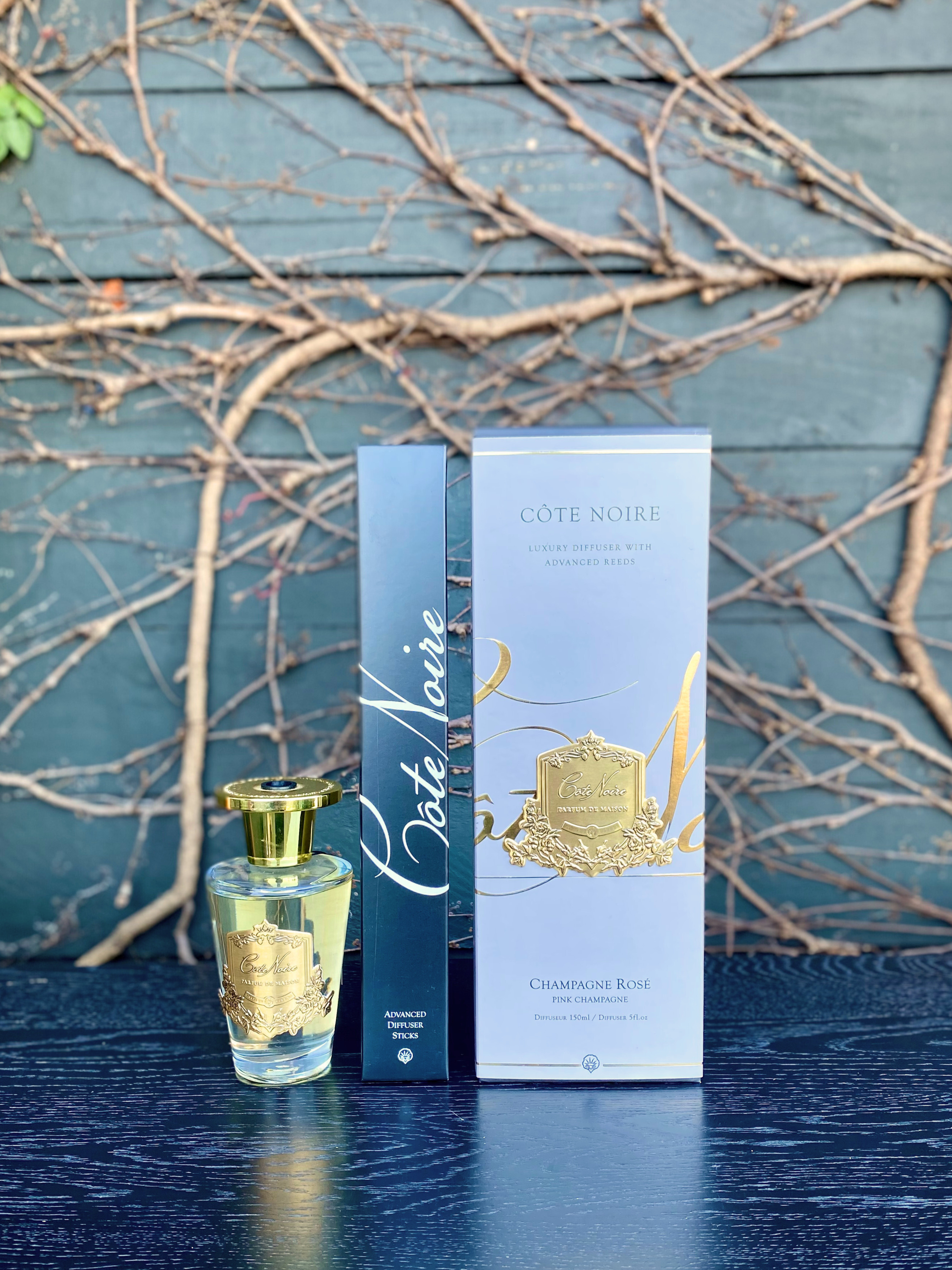 Côte Noire Pink Champagne 150ml Diffuser Set Gold