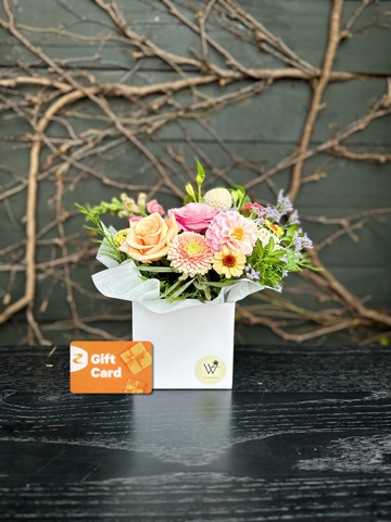 Mini Posie With A Z Energy Gift Card-Local NZ Florist -The Wild Rose | Nationwide delivery, Free for orders over $100 | Flower Delivery Auckland