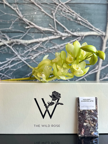 Orchid & Chocolate Flower Gift Box-Local NZ Florist -The Wild Rose | Nationwide delivery, Free for orders over $100 | Flower Delivery Auckland