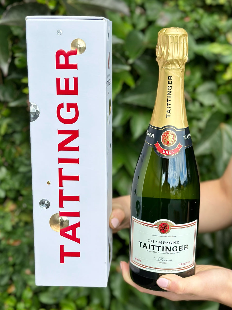 Taittinger Brut Reserve w/ Gift Box-Local NZ Florist -The Wild Rose | Nationwide delivery, Free for orders over $100 | Flower Delivery Auckland