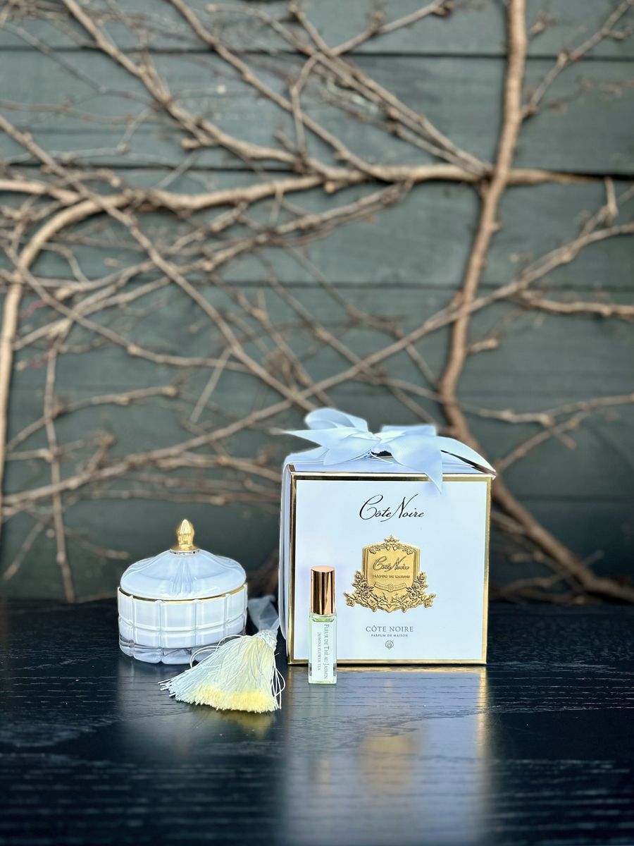 Côte Noire Small Art Deco Candle - Cream-Local NZ Florist -The Wild Rose | Nationwide delivery, Free for orders over $100 | Flower Delivery Auckland