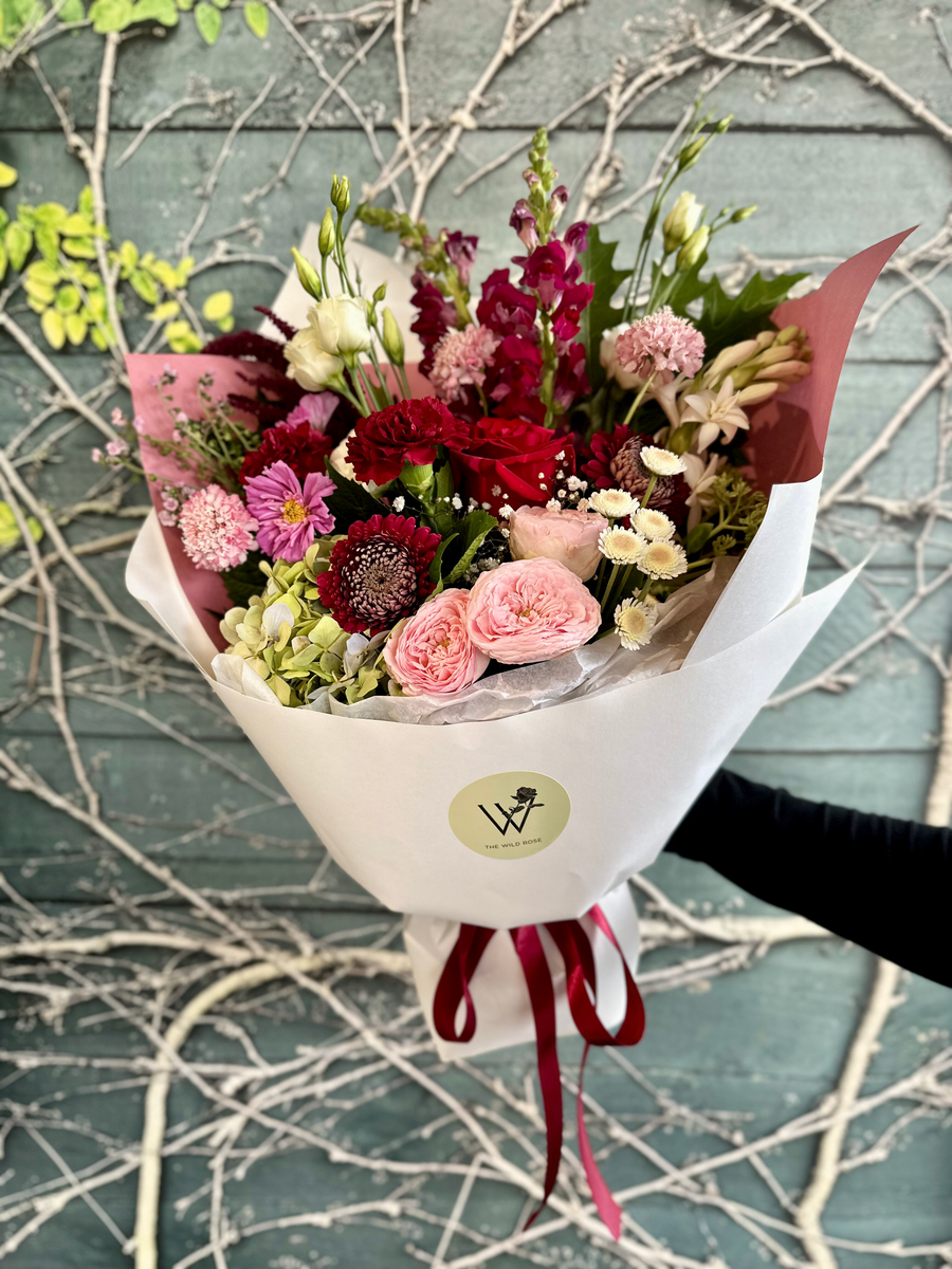 Velvet Valentine Bouquet-Local NZ Florist -The Wild Rose | Nationwide delivery, Free for orders over $100 | Flower Delivery Auckland