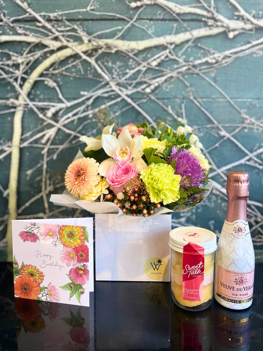 Deluxe Birthday Posy Bundle-Local NZ Florist -The Wild Rose | Nationwide delivery, Free for orders over $100 | Flower Delivery Auckland
