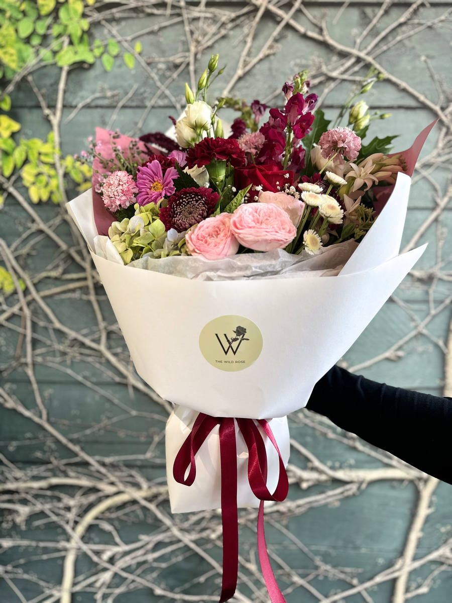 Velvet Valentine Bouquet-Local NZ Florist -The Wild Rose | Nationwide delivery, Free for orders over $100 | Flower Delivery Auckland