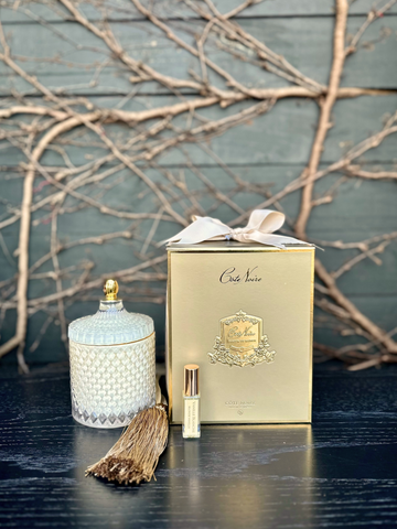 Côte Noire Grand Art Deco Candle - Cream-Local NZ Florist -The Wild Rose | Nationwide delivery, Free for orders over $100 | Flower Delivery Auckland