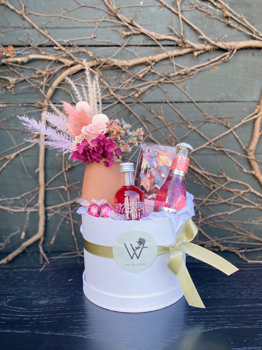 Blush & Bloom Hatbox-Local NZ Florist -The Wild Rose | Nationwide delivery, Free for orders over $100 | Flower Delivery Auckland