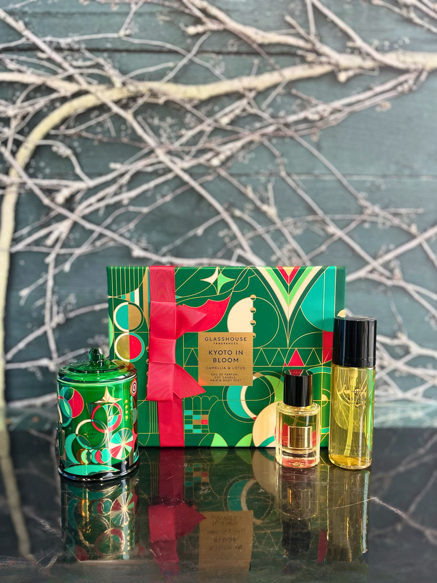 Glasshouse Christmas 2024 - Kyoto In Bloom Trio Gift Set-Local NZ Florist -The Wild Rose | Nationwide delivery, Free for orders over $100 | Flower Delivery Auckland