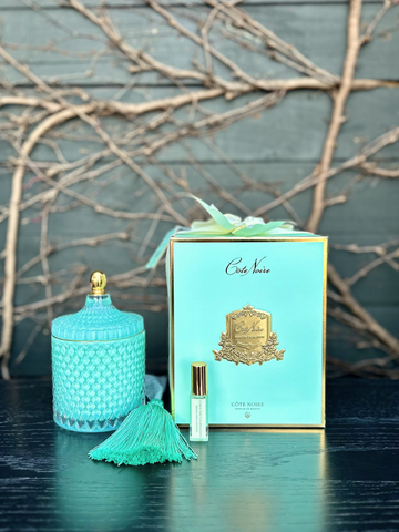 Côte Noire Tiffany Blue Grand Art Deco Candle-Local NZ Florist -The Wild Rose | Nationwide delivery, Free for orders over $100 | Flower Delivery Auckland