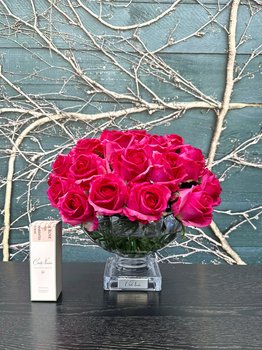 Côte Noire Luxury Centerpiece - Magenta Rose Buds-Local NZ Florist -The Wild Rose | Nationwide delivery, Free for orders over $100 | Flower Delivery Auckland