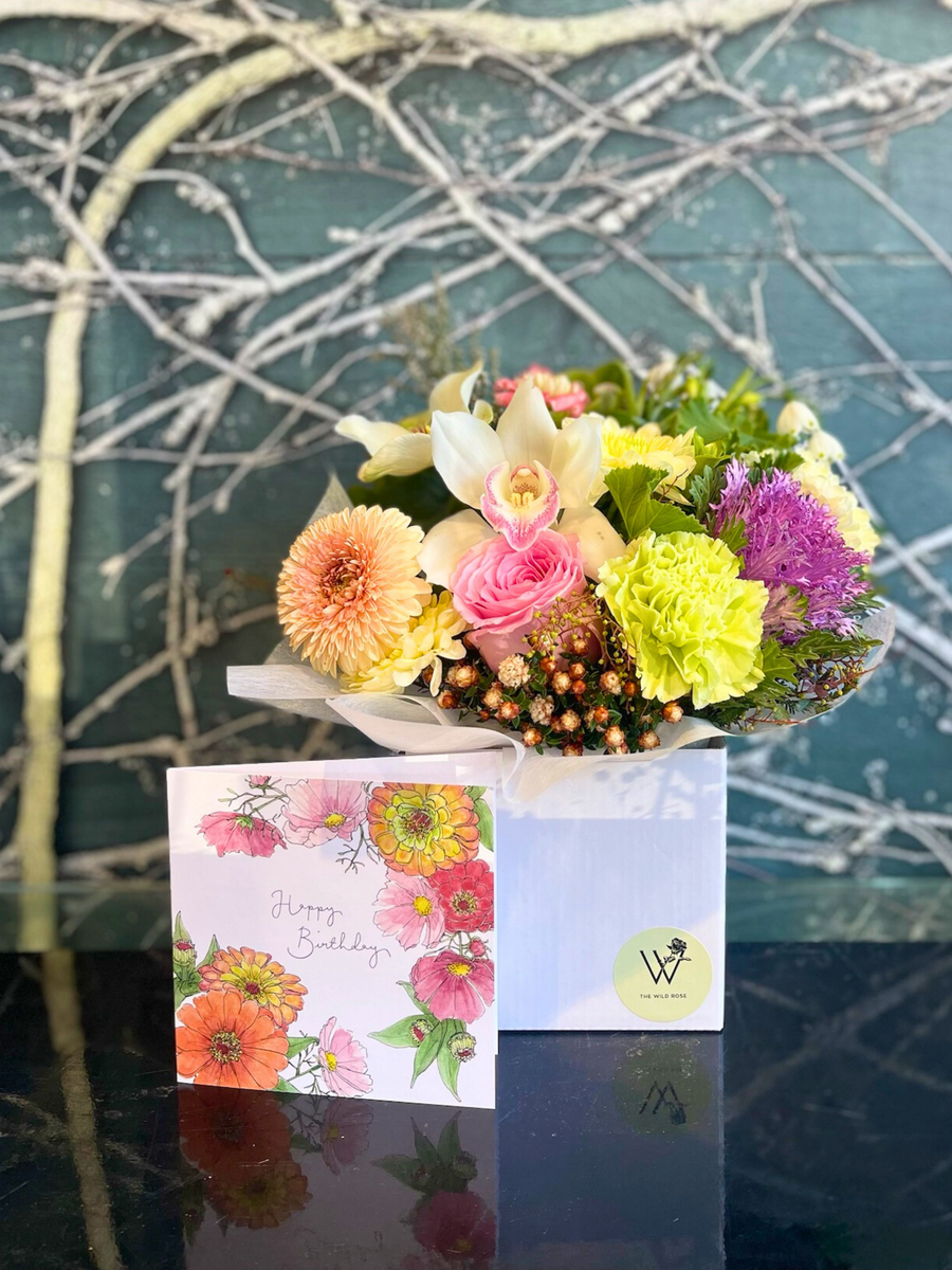 Birthday Posy Bundle-Local NZ Florist -The Wild Rose | Nationwide delivery, Free for orders over $100 | Flower Delivery Auckland