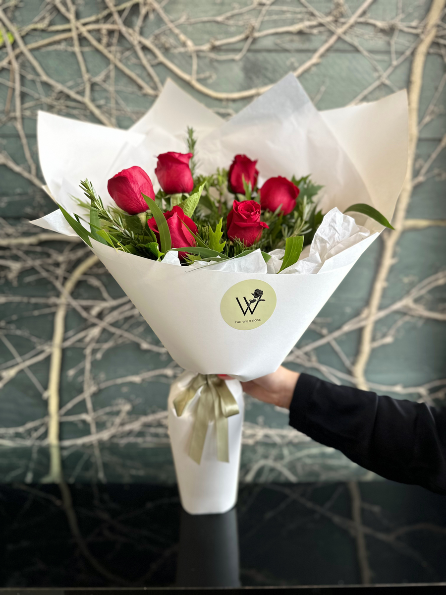 Half Dozen Roses-Local NZ Florist -The Wild Rose | Nationwide delivery, Free for orders over $100 | Flower Delivery Auckland