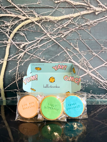 Happy Birthday Cookies 6 Pack-Local NZ Florist -The Wild Rose | Nationwide delivery, Free for orders over $100 | Flower Delivery Auckland