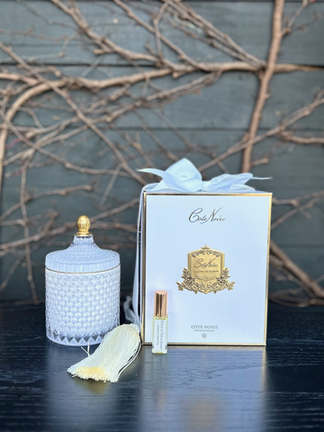 Côte Noire Grand Art Deco Candles - White-Local NZ Florist -The Wild Rose | Nationwide delivery, Free for orders over $100 | Flower Delivery Auckland