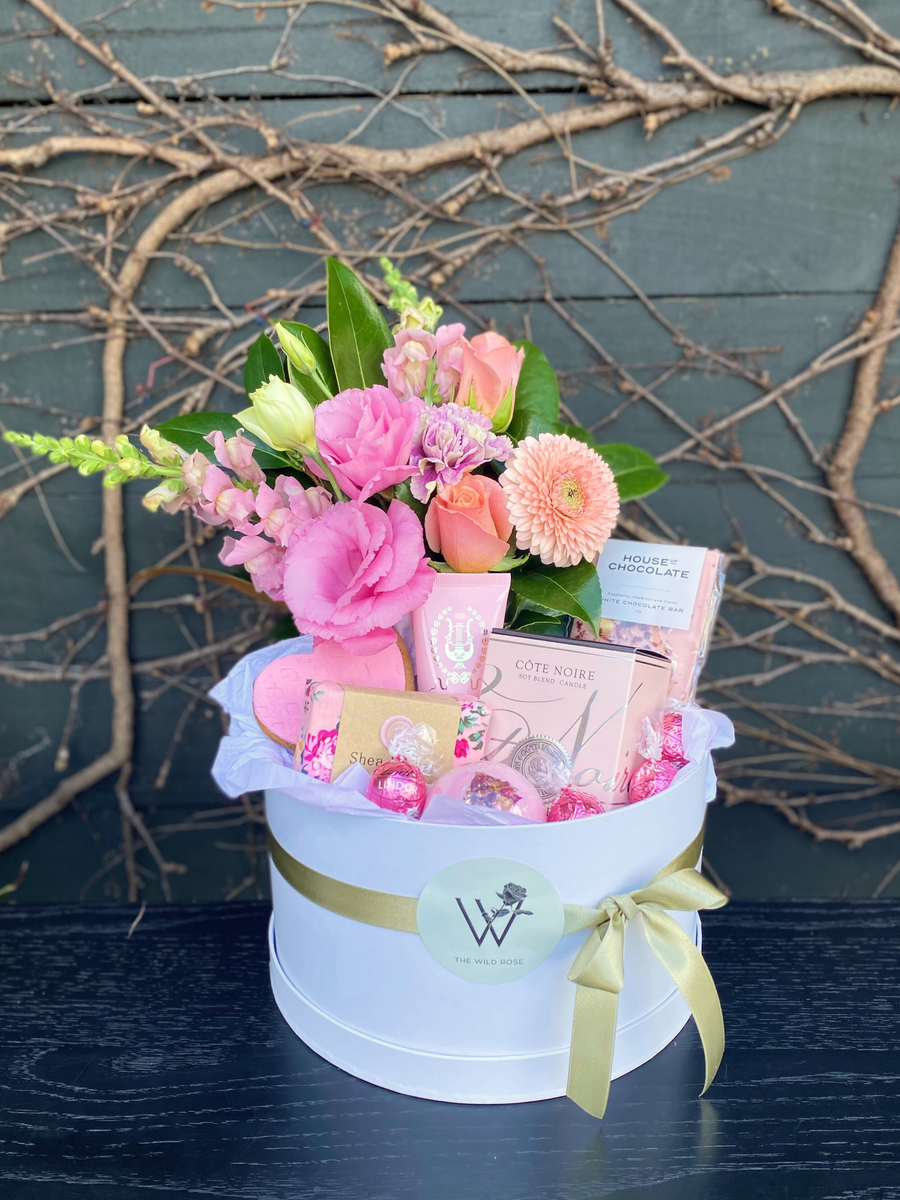 Spoil Her Hat Box-Local NZ Florist -The Wild Rose | Nationwide delivery, Free for orders over $100 | Flower Delivery Auckland
