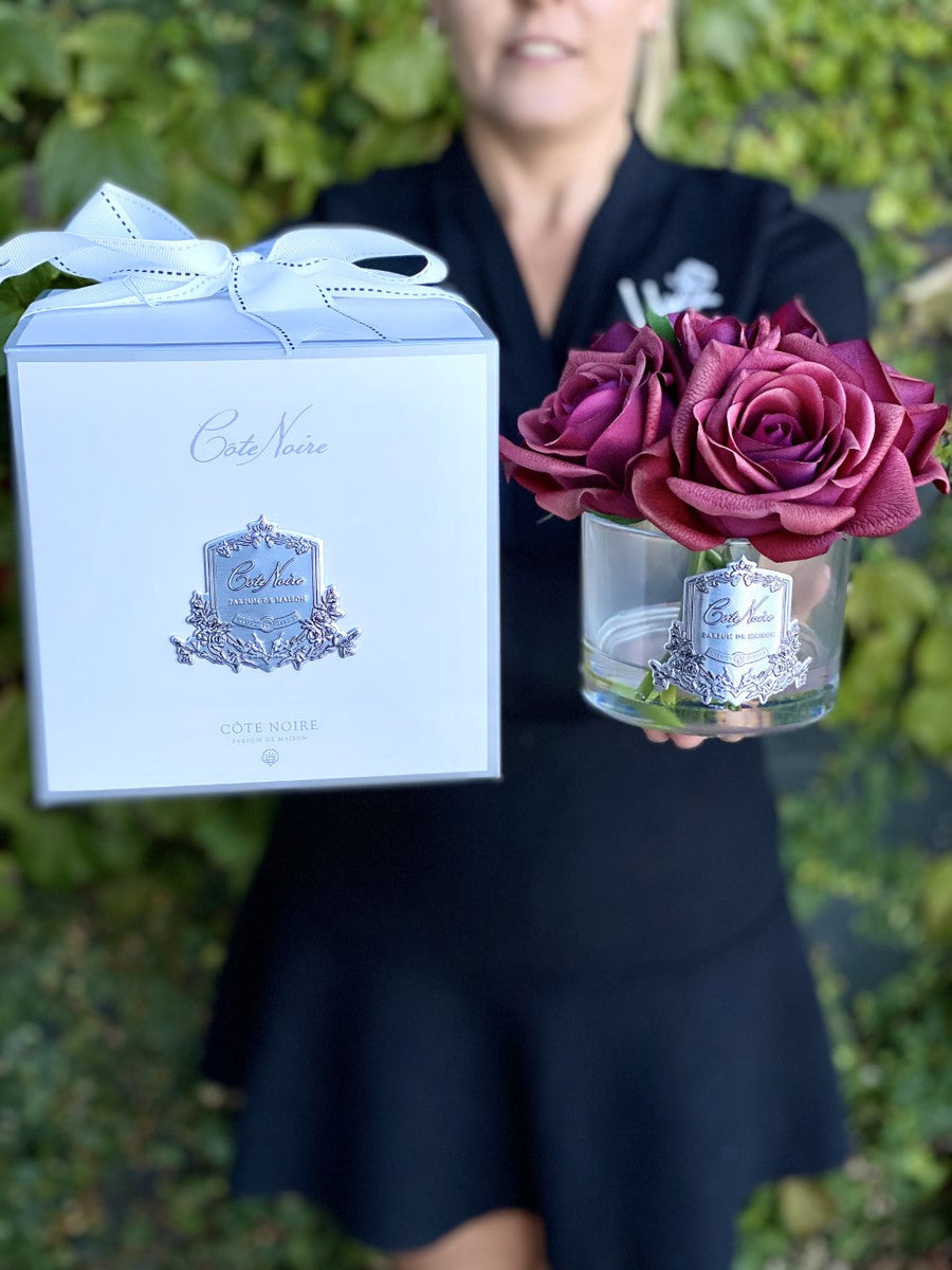 Côte Noire Perfumed Natural Touch Five Roses - Carmine Red-Local NZ Florist -The Wild Rose | Nationwide delivery, Free for orders over $100 | Flower Delivery Auckland