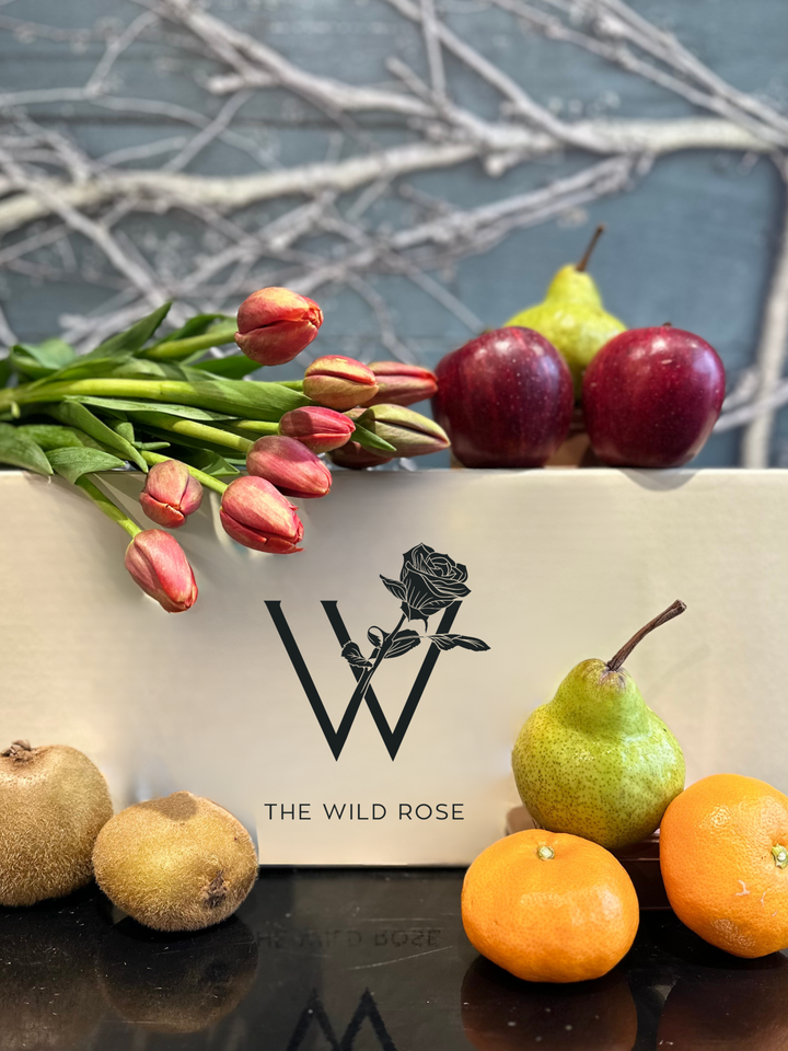 Floral & Fruit Box | Flowers and Fresh Fruit are the best way to brighten someone's week! This Fruit Flower Box has been specially designed to make that special someone smile!