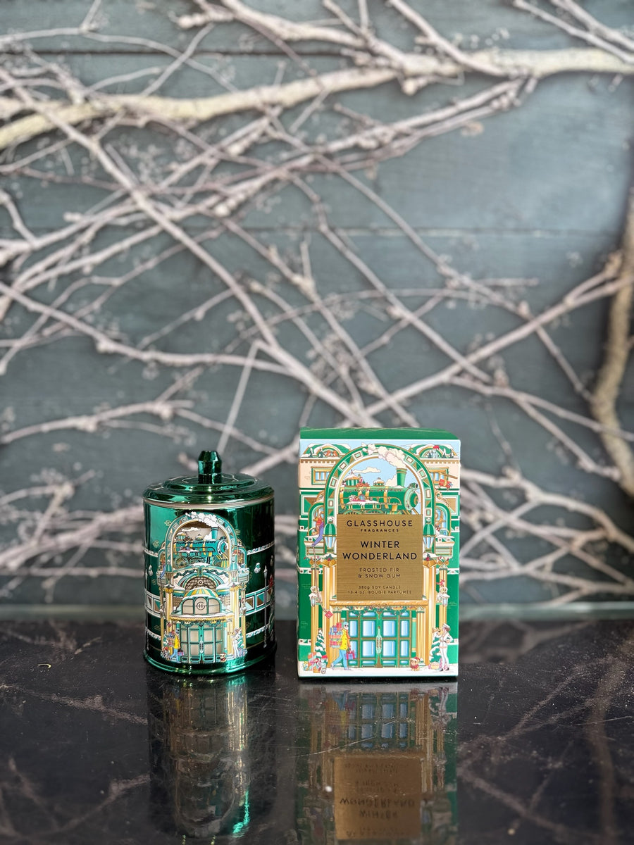 Glasshouse Christmas 2025 Winter Wonderland 380g Candle-Local NZ Florist -The Wild Rose | Nationwide delivery, Free for orders over $100 | Flower Delivery Auckland