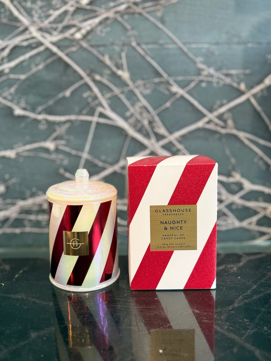 Glasshouse Christmas 2025 Naughty & Nice 380g Candle-Local NZ Florist -The Wild Rose | Nationwide delivery, Free for orders over $100 | Flower Delivery Auckland