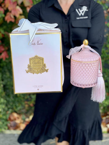 Côte Noire Pink Grand Art Deco Candles-Local NZ Florist -The Wild Rose | Nationwide delivery, Free for orders over $100 | Flower Delivery Auckland