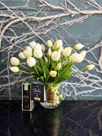 Côte Noire Heritage White Tulips-Local NZ Florist -The Wild Rose | Nationwide delivery, Free for orders over $100 | Flower Delivery Auckland
