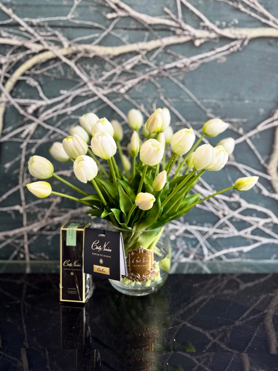 Côte Noire Heritage White Tulips-Local NZ Florist -The Wild Rose | Nationwide delivery, Free for orders over $100 | Flower Delivery Auckland