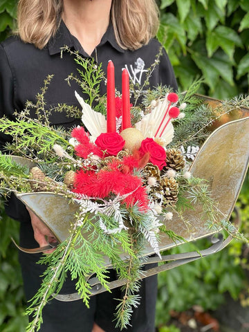 Christmas Flower Sleigh-Local NZ Florist -The Wild Rose | Nationwide delivery, Free for orders over $100 | Flower Delivery Auckland