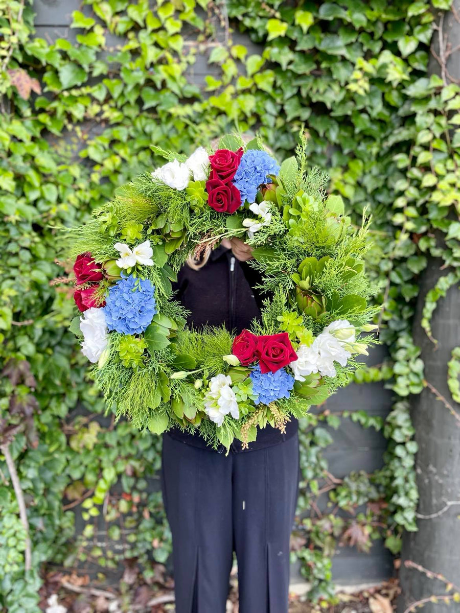 ANZAC Wreath-Local NZ Florist -The Wild Rose | Nationwide delivery, Free for orders over $100 | Flower Delivery Auckland