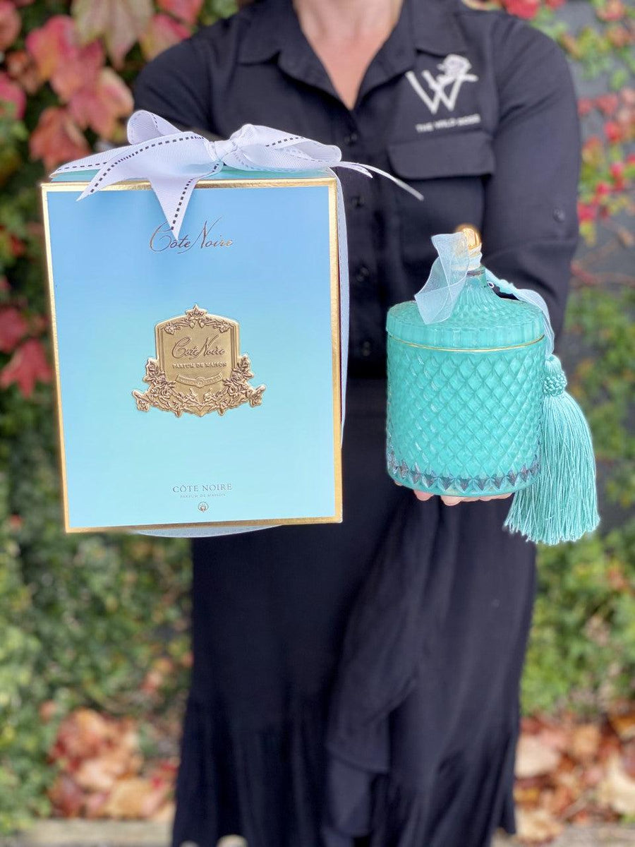 Côte Noire Tiffany Blue Grand Art Deco Candle-Local NZ Florist -The Wild Rose | Nationwide delivery, Free for orders over $100 | Flower Delivery Auckland