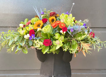 Bright Casket Spray-Local NZ Florist -The Wild Rose | Nationwide delivery, Free for orders over $100 | Flower Delivery Auckland