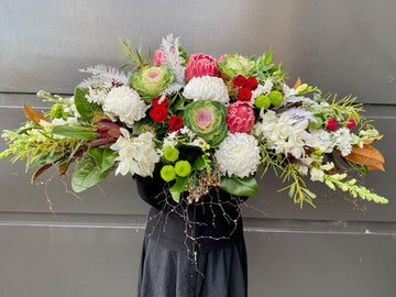 Ruby Casket Spray-Local NZ Florist -The Wild Rose | Nationwide delivery, Free for orders over $100 | Flower Delivery Auckland