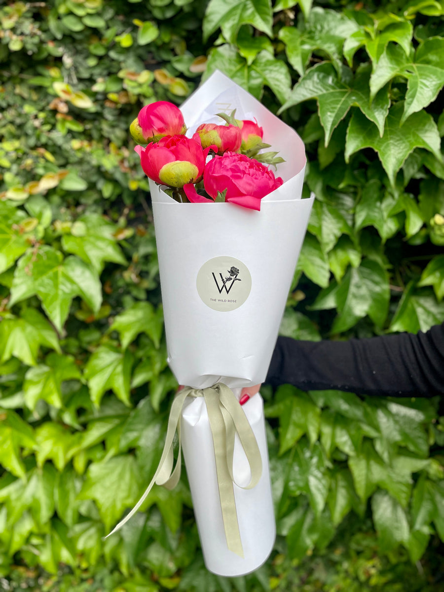 Wrapped Peonies-Local NZ Florist -The Wild Rose | Nationwide delivery, Free for orders over $100 | Flower Delivery Auckland