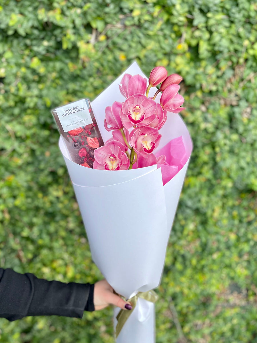 Orchid & Chocolate-Local NZ Florist -The Wild Rose | Nationwide delivery, Free for orders over $100 | Flower Delivery Auckland