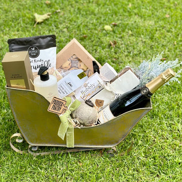 Golden Gourmet Christmas Sleigh-Local NZ Florist -The Wild Rose | Nationwide delivery, Free for orders over $100 | Flower Delivery Auckland