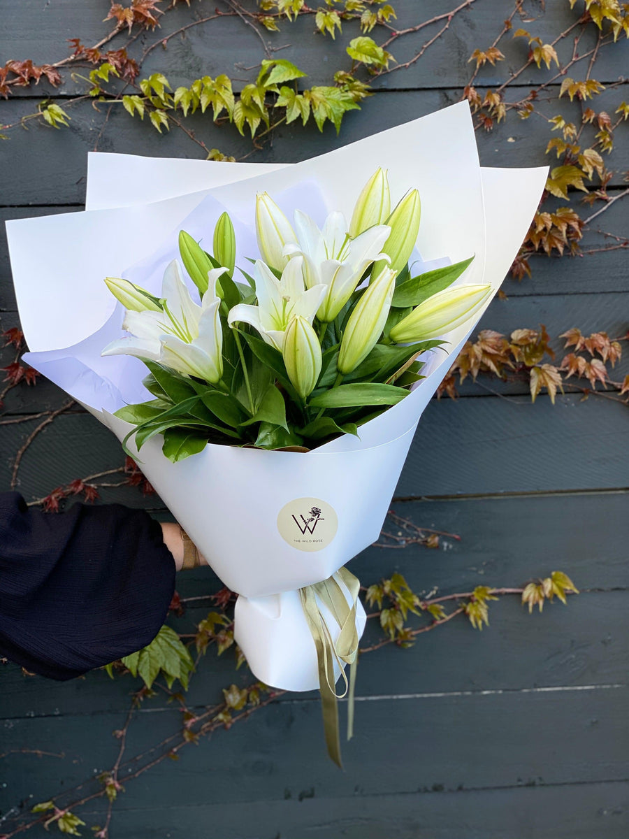 Gorgeous Lilies with Free Chocolate-Local NZ Florist -The Wild Rose | Nationwide delivery, Free for orders over $100 | Flower Delivery Auckland