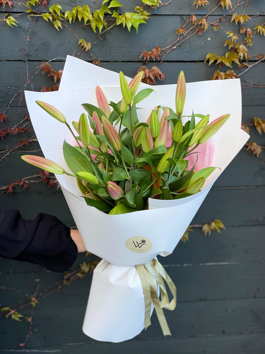 Gorgeous Lilies with Free Chocolate-Local NZ Florist -The Wild Rose | Nationwide delivery, Free for orders over $100 | Flower Delivery Auckland