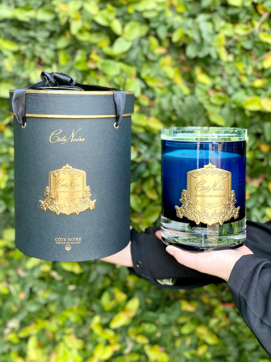 Côte Noire Pink Champagne Luxury Candle - Navy Glass-Local NZ Florist -The Wild Rose | Nationwide delivery, Free for orders over $100 | Flower Delivery Auckland